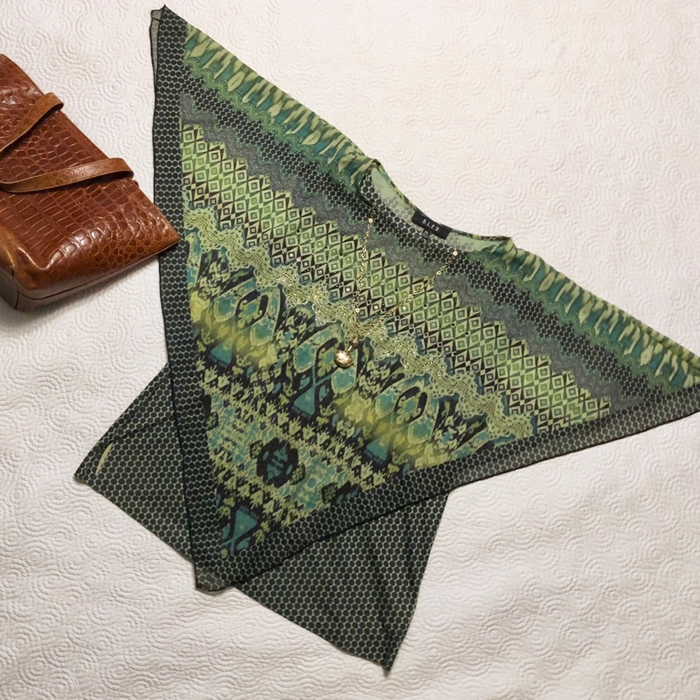 B.L.E.U. Green and black triangle top with studs